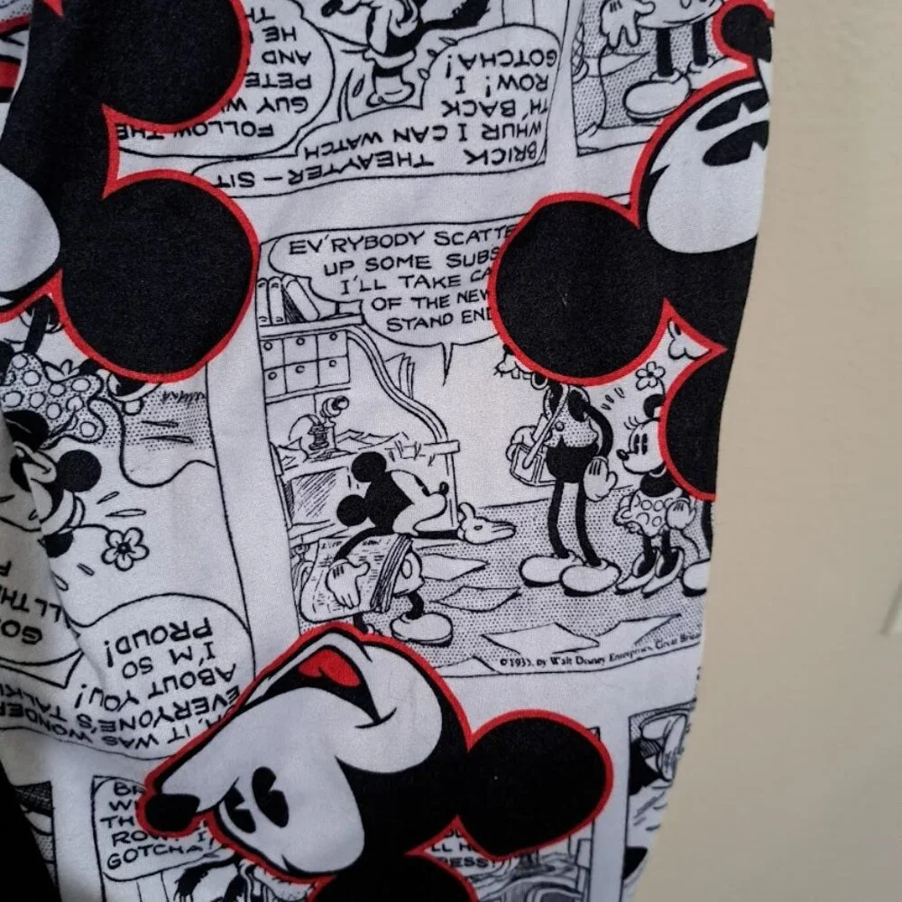 Disney Mickey Mouse Classic‎ Comics Retro Pajama pants youth small 4/6 black red